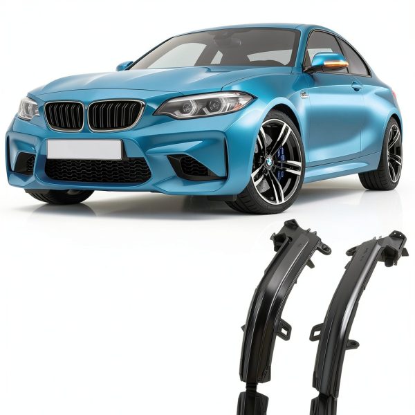KanSmart LED Turn Signal Mirror Black Smoke Waterproof BMW-6