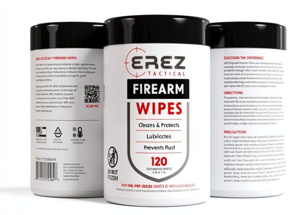 Erez Tactical Gun Cleaning Wipes 120 Count Pack of 2 White Polyester-6