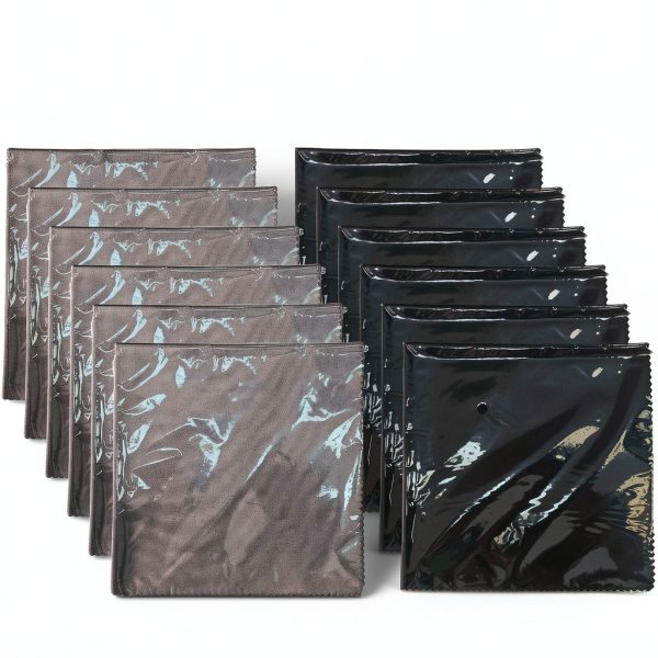 Rannar Microfiber Cleaning Cloth 12 Pack Gray Highly Absorbent Lint-3
