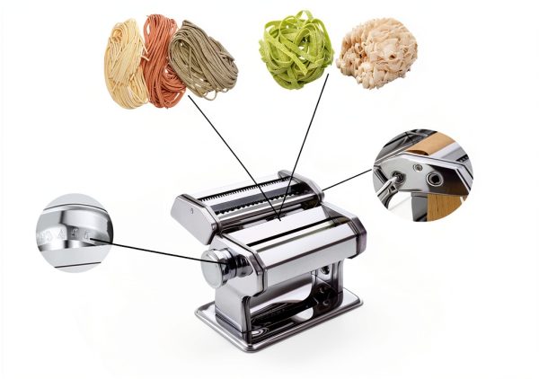 Pasta Maker Machine Jansfuren Manual 9-Setting Aluminum Roller-1