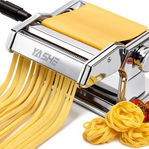 2-in-1 Pasta Maker with Cleaning Kit, Adjustable Thickness Settings Pasta Maker Machine with Pasta Roller and Cutter, Dual Width Noodle Maker for Pasta, Spaghetti, Fettuccine, Lasagna-0