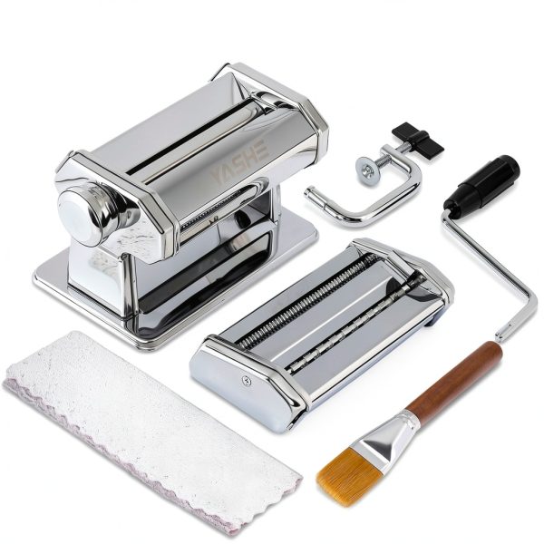 2-in-1 Pasta Maker with Cleaning Kit, Adjustable Thickness Settings Pasta Maker Machine with Pasta Roller and Cutter, Dual Width Noodle Maker for Pasta, Spaghetti, Fettuccine, Lasagna-6