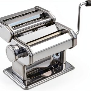 Pasta Maker Machine Jansfuren Manual 9-Setting Aluminum Roller-0