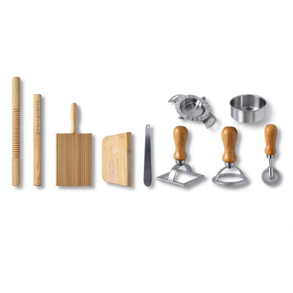 Pasta Making Tools Kit WodGod 10-Piece Set Rolling Pin Dumpling Maker-3