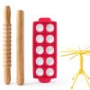 Pasta Making Tools OARSE 10-Piece Kit with Steel Cutters & Drying Rack-1