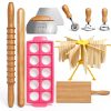 Pasta Making Tools OARSE 10-Piece Kit with Steel Cutters & Drying Rack-0