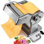 Pasta Maker AceChef 7‑Setting Stainless Steel Roller & Cutter Silver-0
