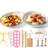 Pasta Making Tools OARSE 10-Piece Kit with Steel Cutters & Drying Rack-4