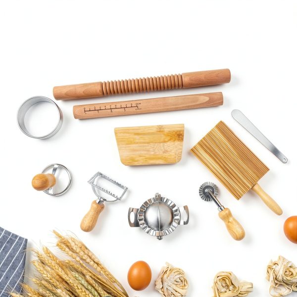 Pasta Making Tools Kit WodGod 10-Piece Set Rolling Pin Dumpling Maker-4