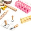 Pasta Making Tools OARSE 10-Piece Kit with Steel Cutters & Drying Rack-3